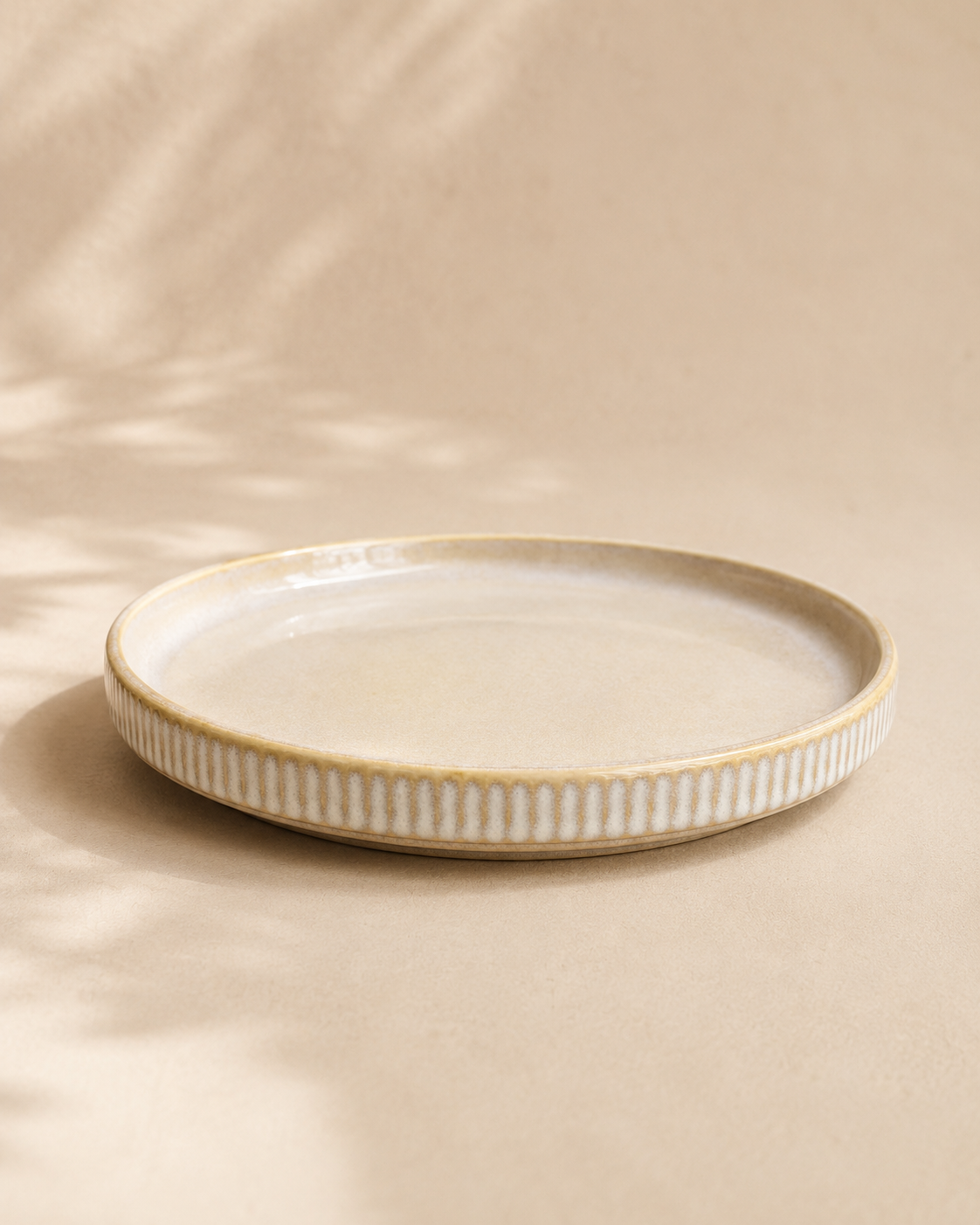Dinerbord Ribbel Beige 22 cm