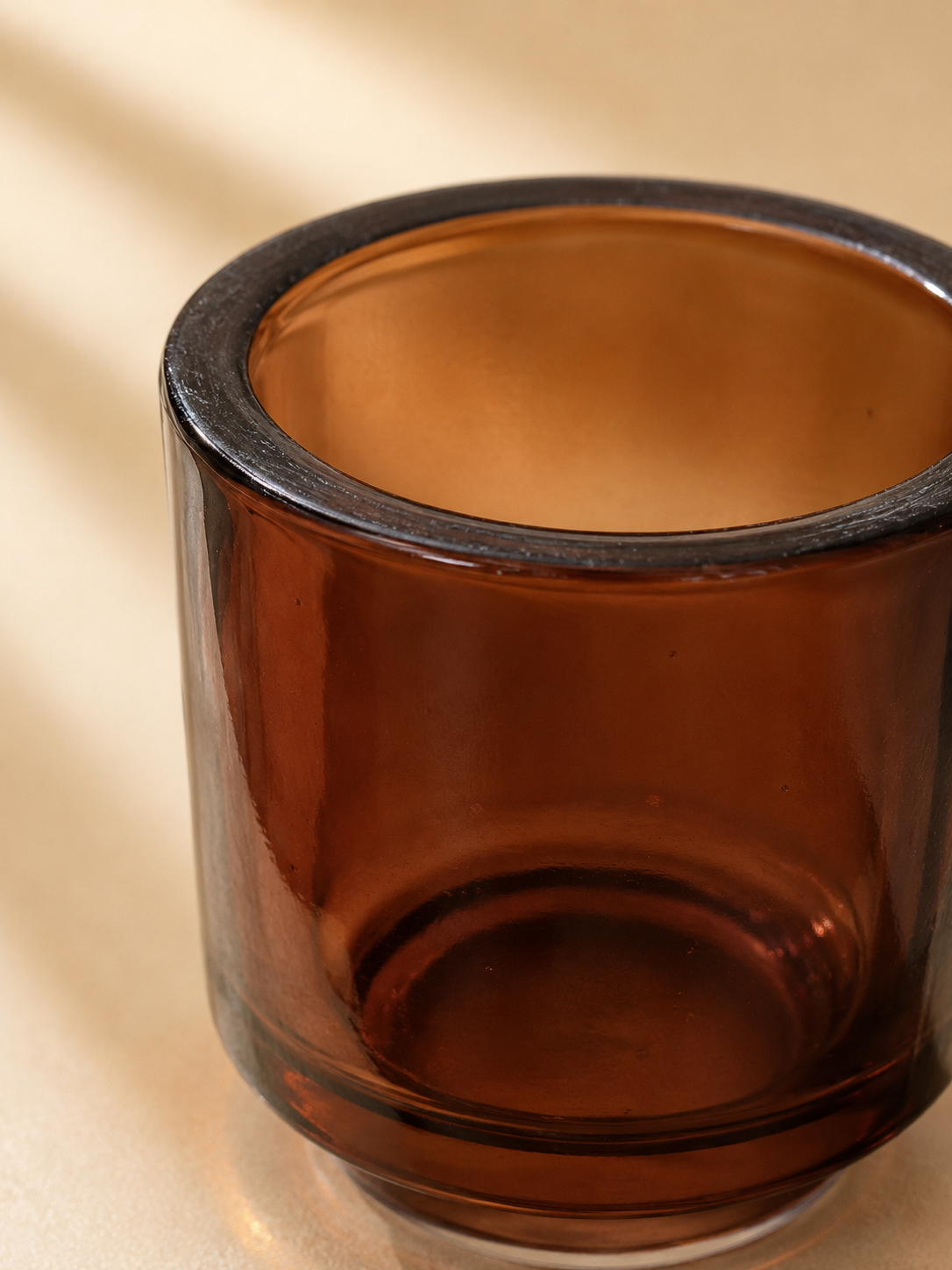Amber Glazen Waxinelichthouder