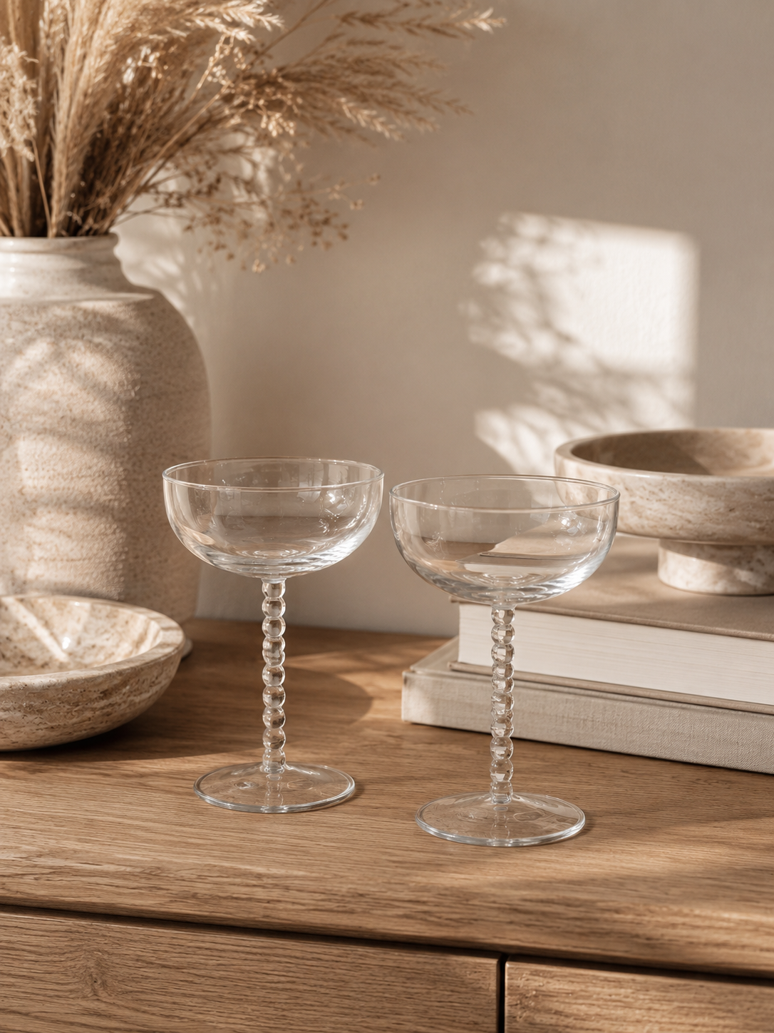 Cocktailglazen met Bolletjessteel - Set van 2