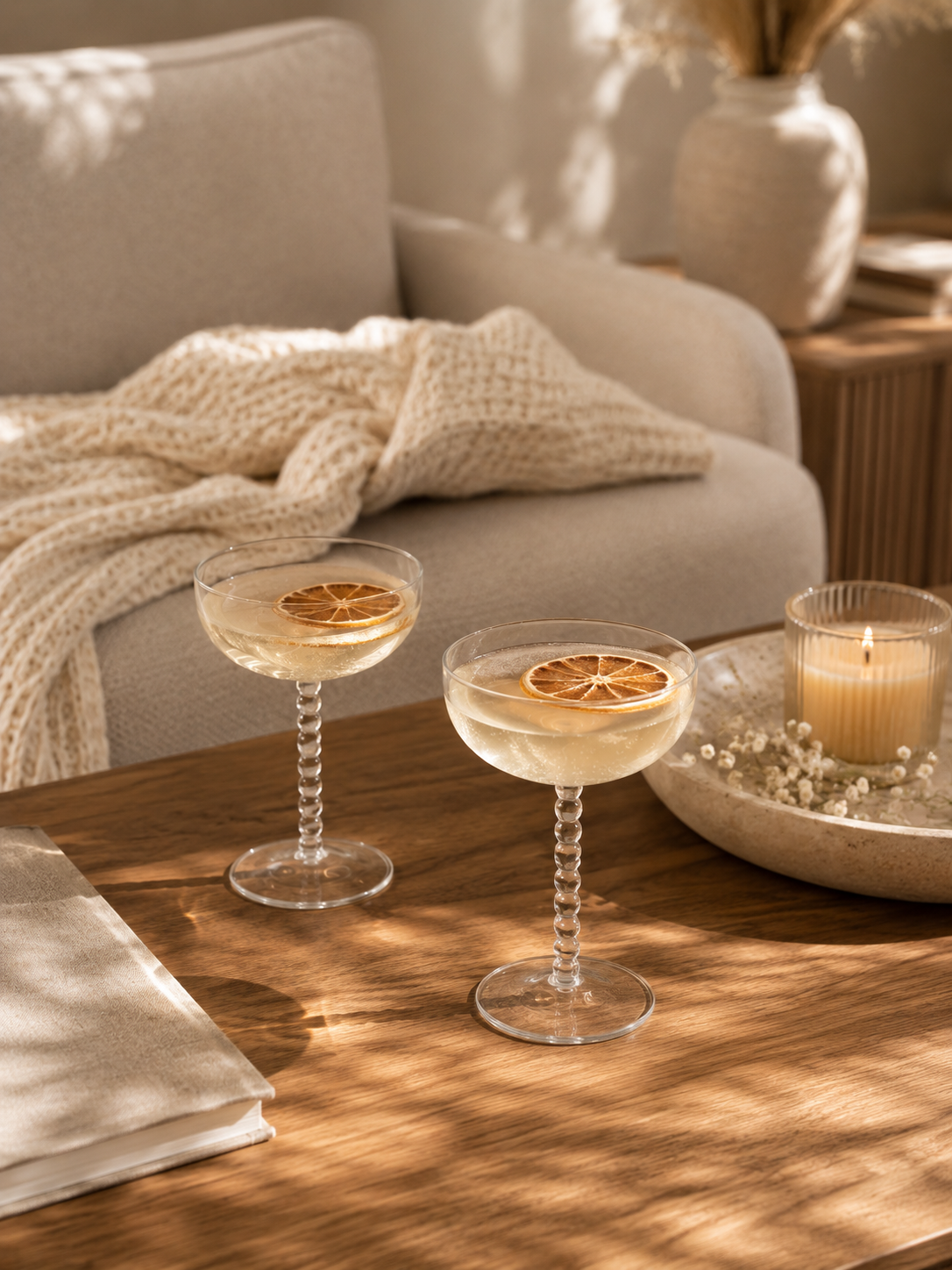 Cocktailglazen met Bolletjessteel - Set van 2