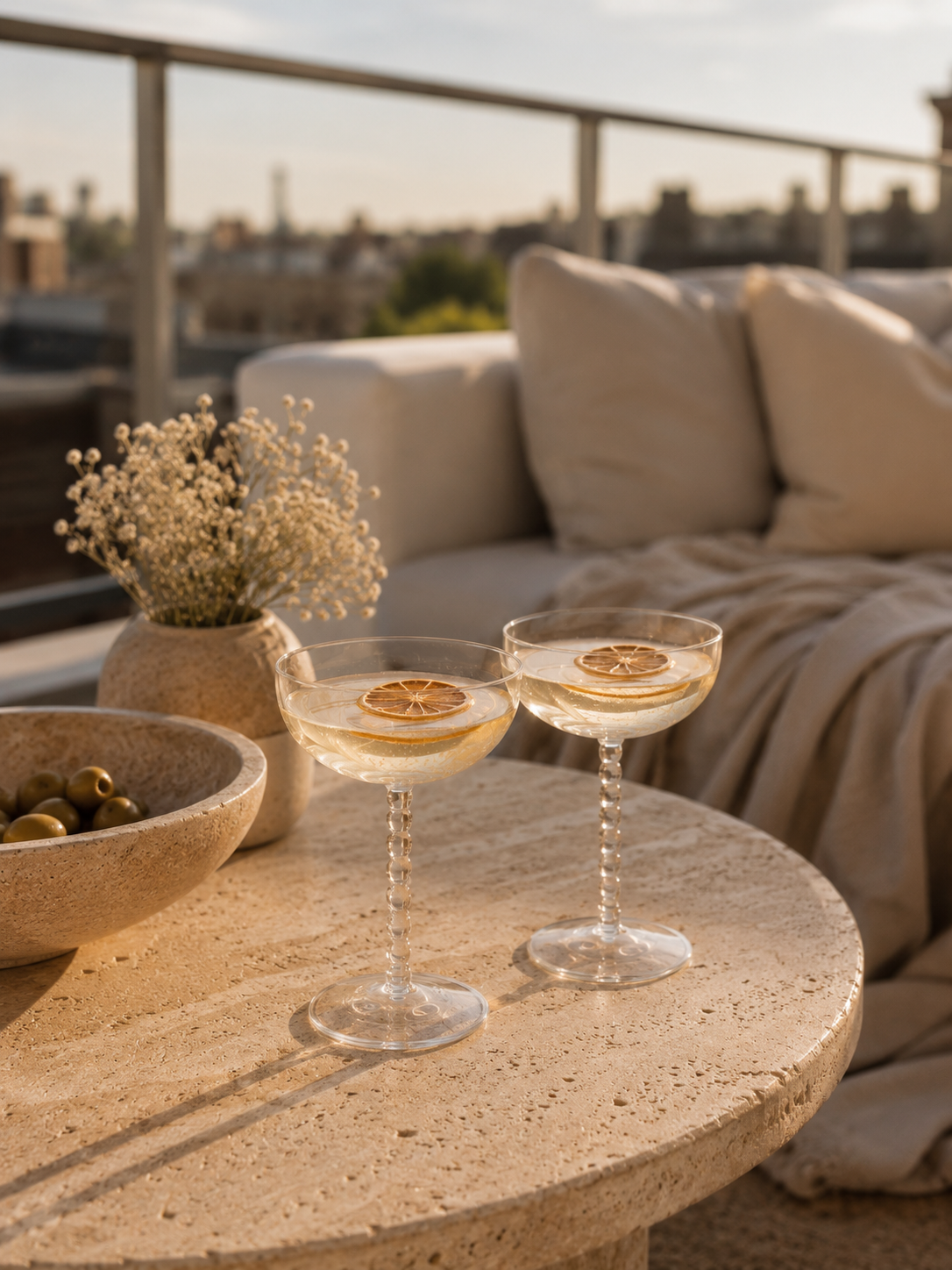 Cocktailglazen met Bolletjessteel - Set van 2