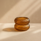 Ribbel Waxine lichthouder Glas