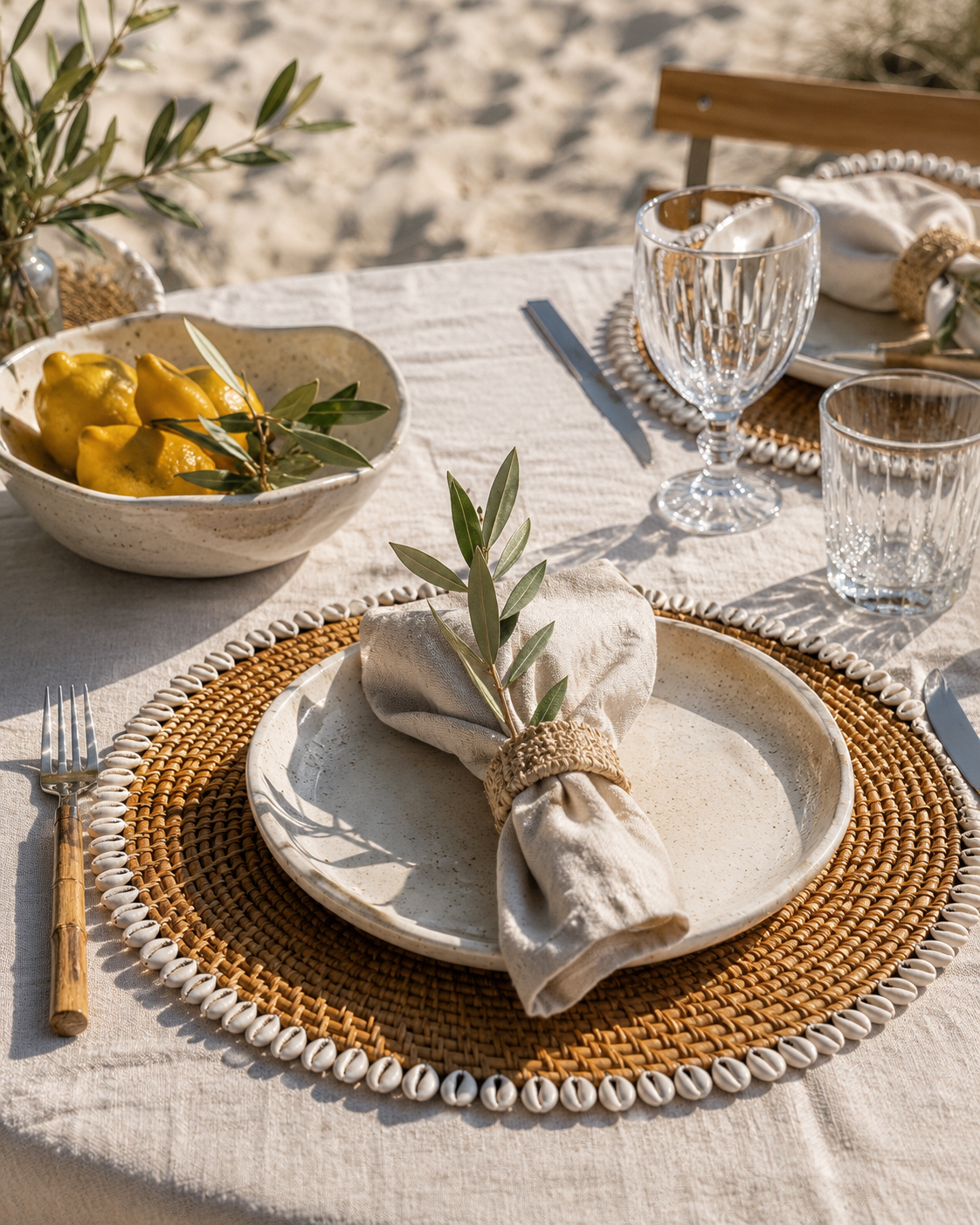 Bamboe Placemat met Schelpen