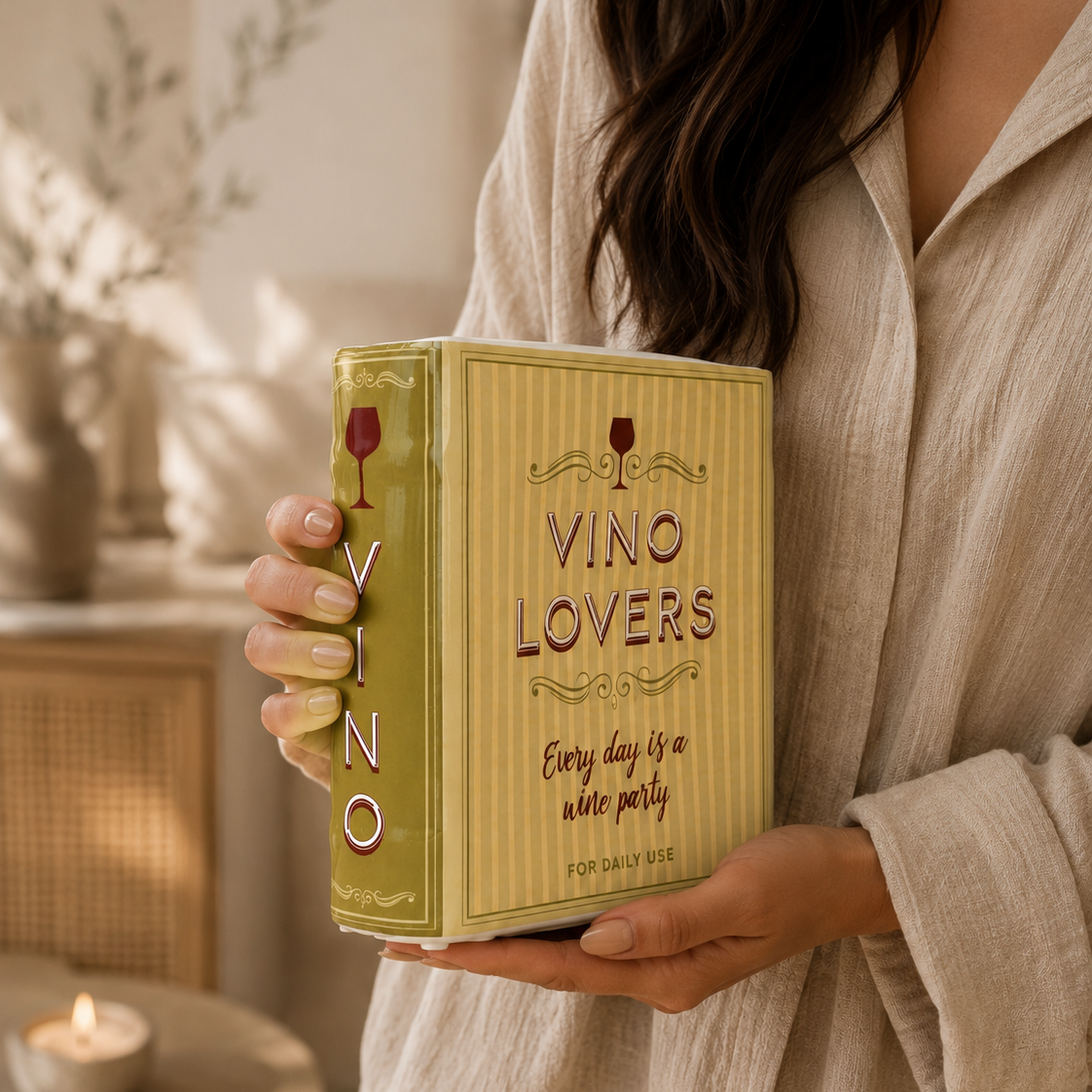 Boekvorm Vaas Vino Lovers