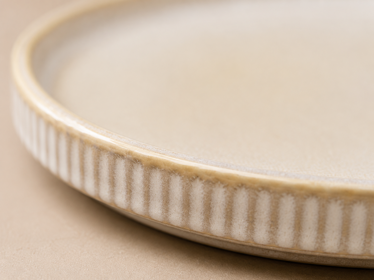 Dinerbord Ribbel Beige 22 cm
