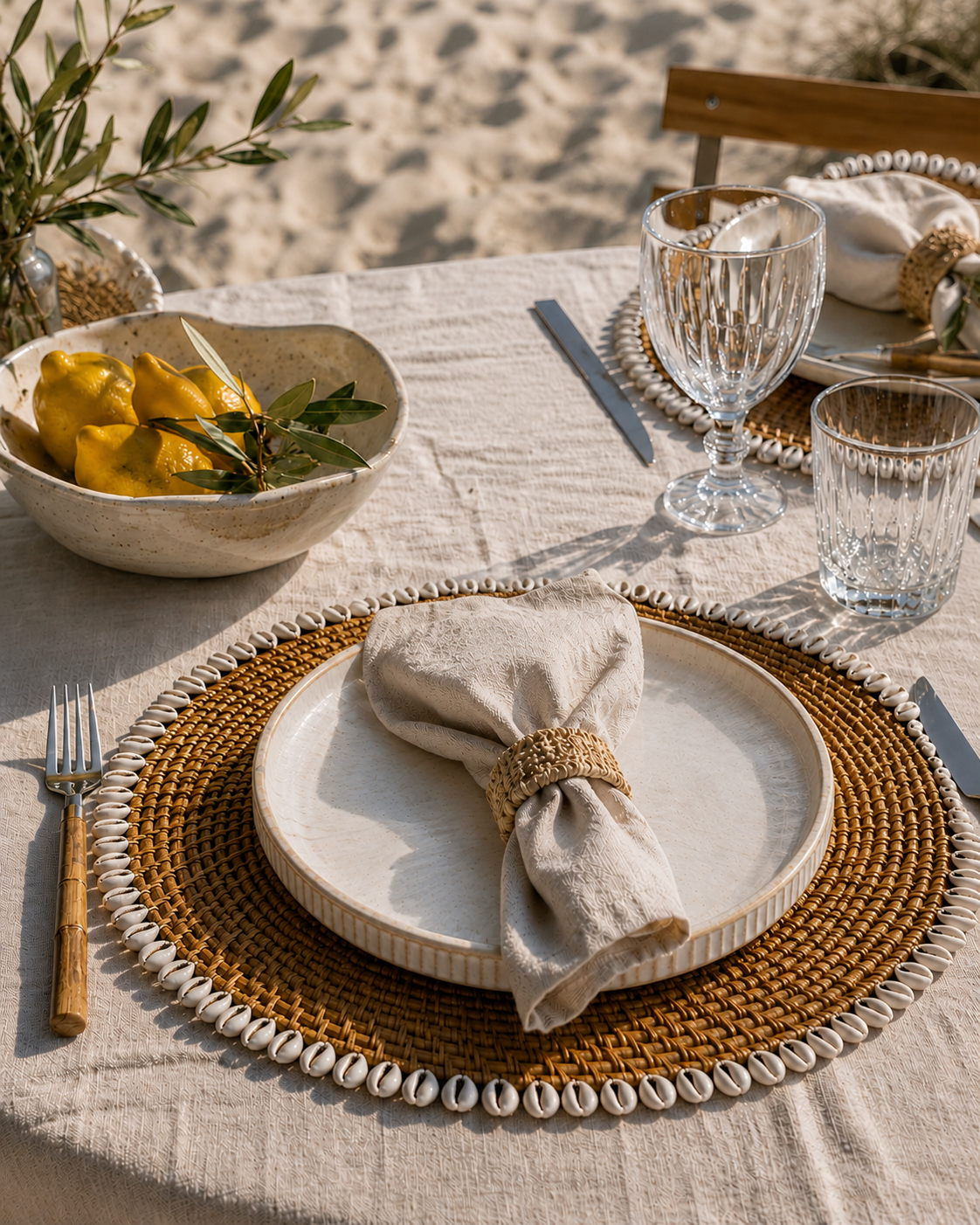 Dinerbord Ribbel Beige 22 cm