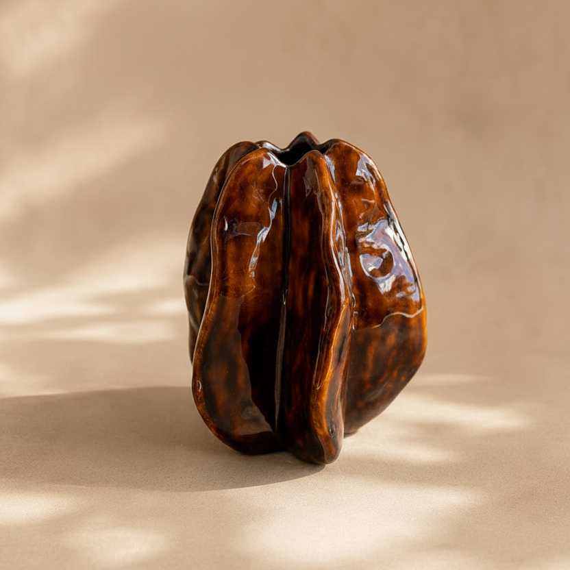 Keramieken Design Vaas Bruin