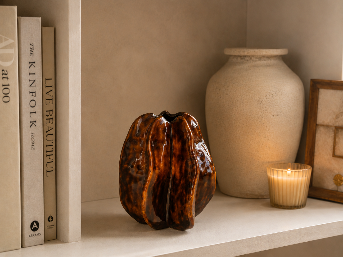 Keramieken Design Vaas Bruin