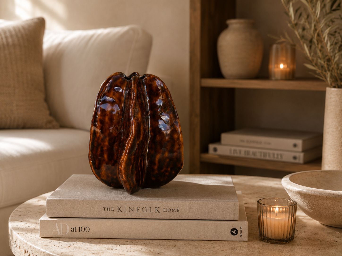 Keramieken Design Vaas Bruin