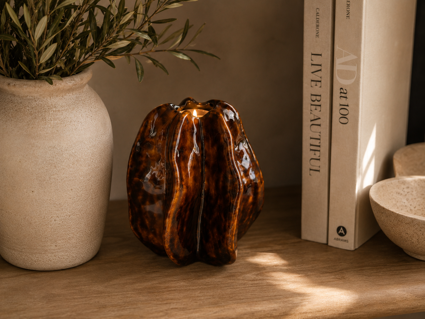 Keramieken Design Vaas Bruin