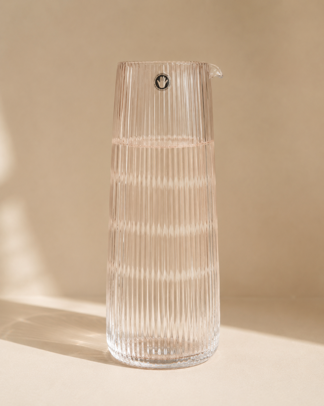 Glazen Waterkaraf Geribbeld 25 cm | Lifestyle Home Collection