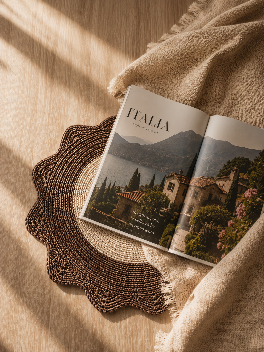 Gevlochten placemat bloem