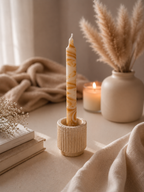 Kandelaar Betonlook Crème - Ø 6 cm - By Casa Ohana