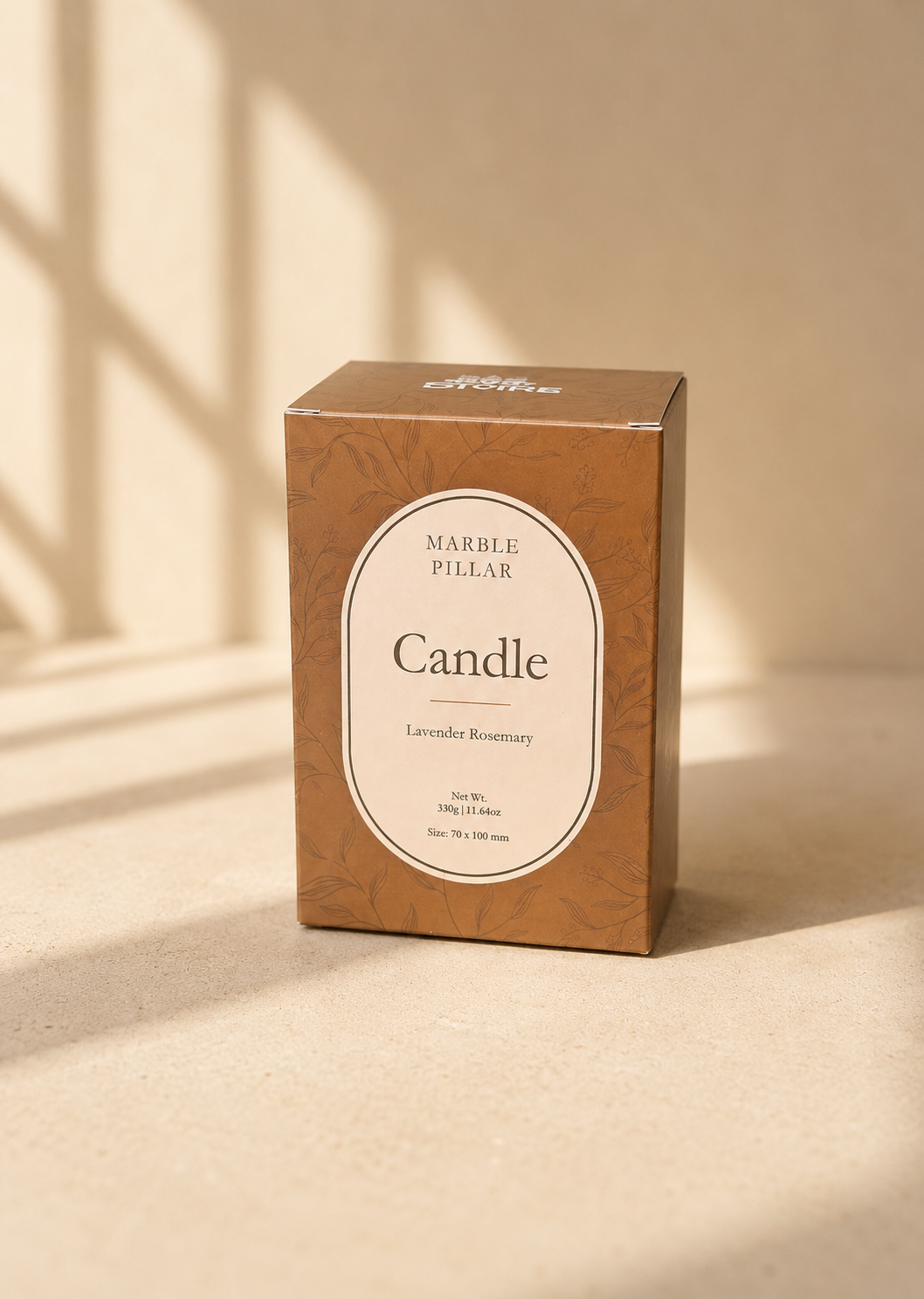 Marble Pillar Candle – Lavender Rosemary - Small