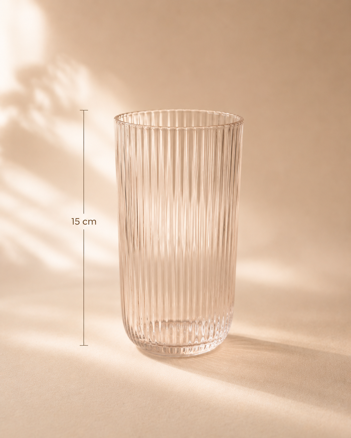 Geribbeld Waterglas 15 cm | Lifestyle Home Collection