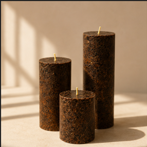 Marble Pillar Candle – Lavender Rosemary - Medium
