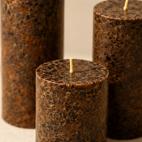 Marble Pillar Candle – Lavender Rosemary - Small