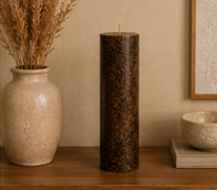 Marble Pillar Candle – Lavender Rosemary - Large